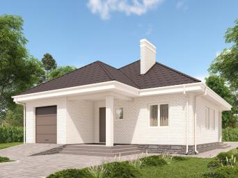 Одноэтажный дом с гаражом и просторной гостиной